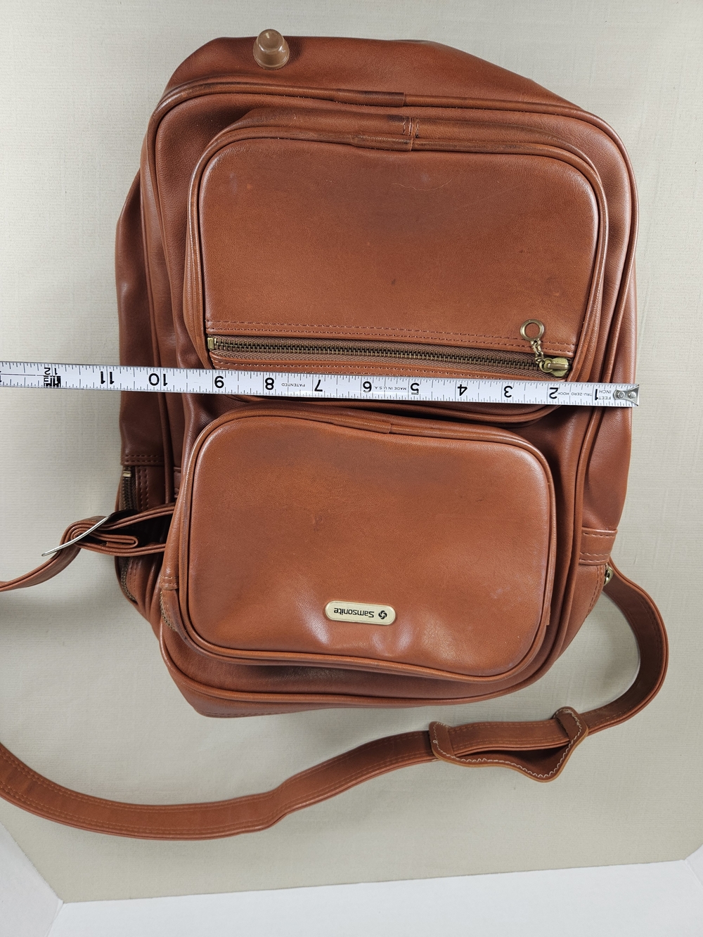 1960s-70s Chestnut Vinyl Samsonite Tote Shoulder Strap Bag/Carry On Luggage/Sams - Picture 4 of 16